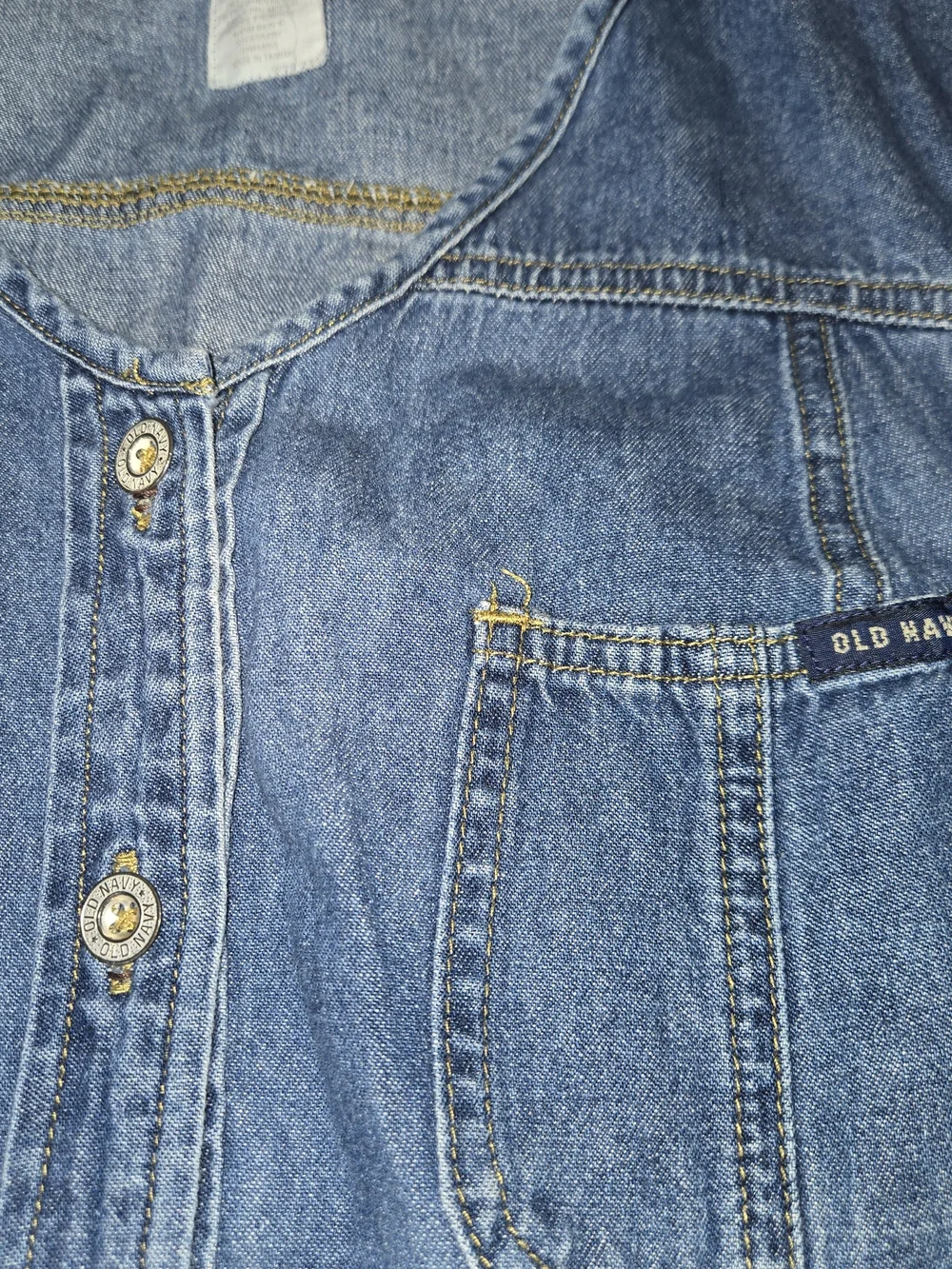 90s Old Navy Denim Button-Front Maxi Dress - Blue - Picture 4 of 7